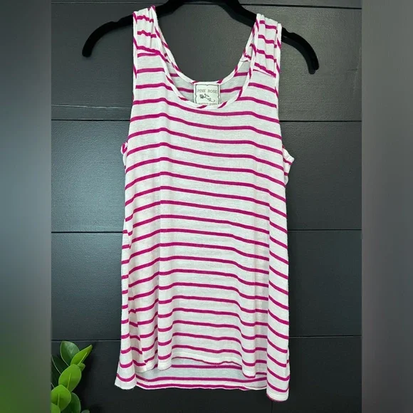 PINK ROSE Premium Quality Striped Tank Top. Women’s size L. GUC - Picture 4 of 7